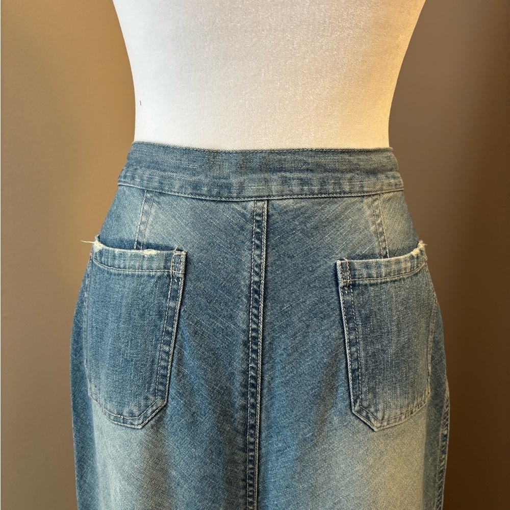 Jeanology Vintage High-Waisted Button Detail Denim Maxi Skirt - Picture 3 of 8